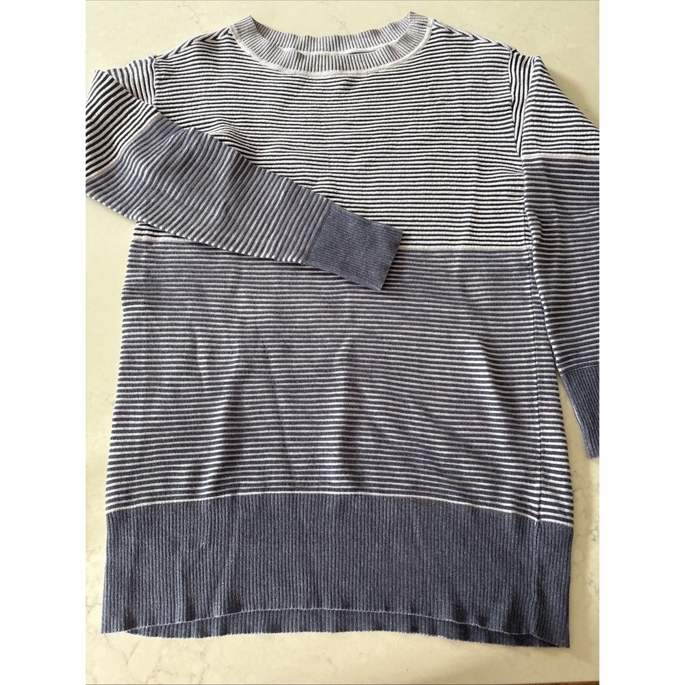 Anthropologie Daily Practice Blue Ribbed Striped Knit Tunic Dress Womens XS